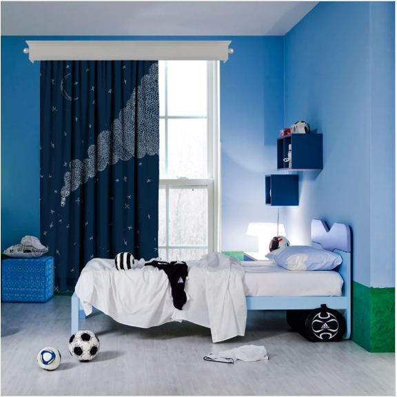 3S Brother's Story and Cloud 100% Blackout Curtains for Kids Bedroom Thermal Insulated Noise Reducing Home Décor Printed Window Curtains Single Curtain Panel - Made in Turkey (52"Wx120"L)