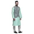 thumbnail image 2 of Atasi Indian Traditional Kurta Churidar Pajama Set With Nehru Jacket For Men, 2 of 3