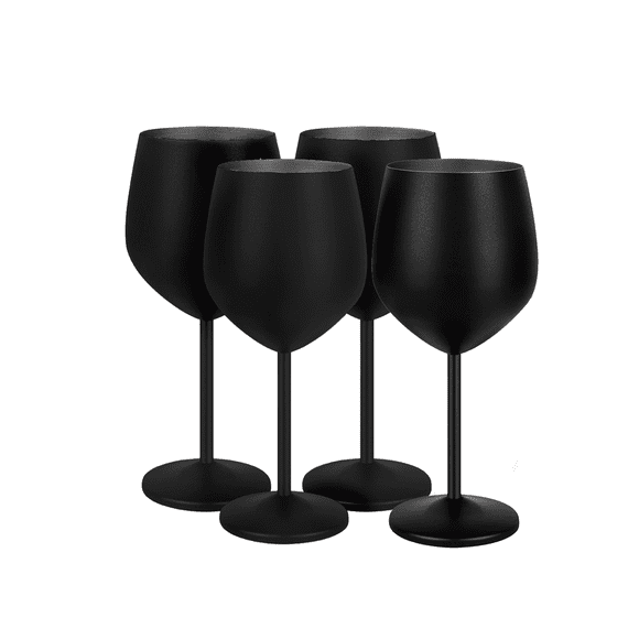 Juego de 4 Copas de Vino de Acero Inoxidable 18 oz - Resistentes y Elegantes, Perfectas para Vino, Cócteles y Eventos al Aire Libre