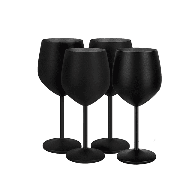Juego de 4 Copas de Vino de Acero Inoxidable 18 oz - Resistentes y Elegantes, Perfectas para Vino, Cócteles y Eventos al Aire Libre