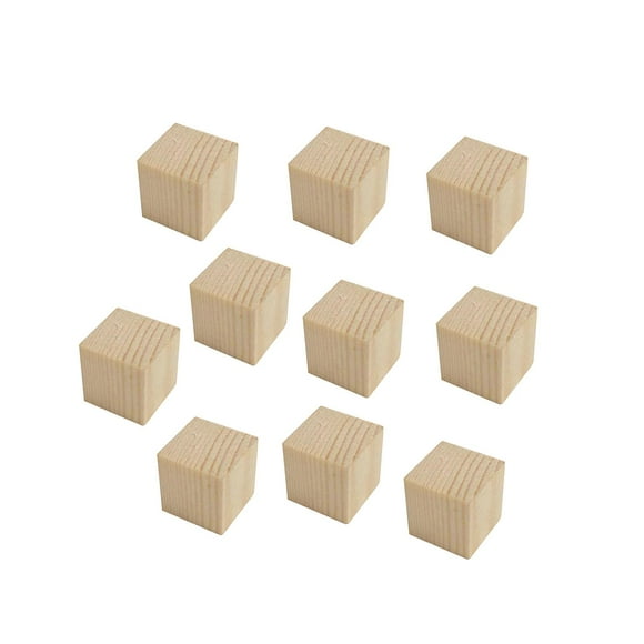 Tachiuwa Unfinished Wooden Blocks Playing Wood Building Blocks for Game Cubes Puzzles 3.5cmx3.5cmx3.5cm