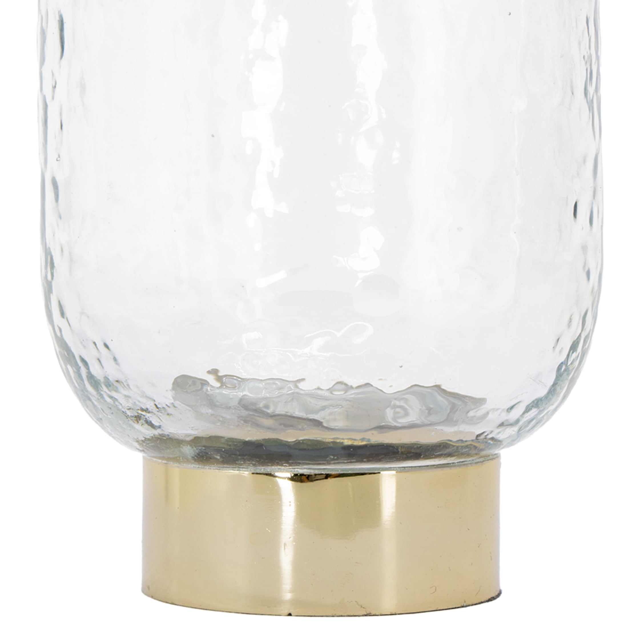 My Texas House Clear and Gold Glass Christmas Votive Candle Holder, 4"