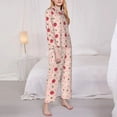 thumbnail image 3 of Lsque Strawberry Pattern Long Sleeve Pajama Set for Women - Soft 2-Piece Sleepwear and Loungewear Set with Pockets, Comfy Nightwear-Medium, 3 of 7