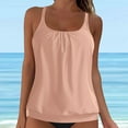 thumbnail image 2 of GEWSEY Tankini Tops for Women 2025 Summer Swimwear Top Only Tummy Control Bathing Suit Top No Bottom (Available in Plus) (Pink, 4XL), 2 of 6