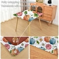 thumbnail image 2 of Thanksgiving Tablecloth Fitted Table Cloths with Elastic：Washable Outdoor Spandex Patio Table Cover for Holiday Blue Pumpins 34 x 34 Inch Square, 2 of 4
