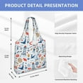 thumbnail image 2 of Xecao's Watercolor Nautical Canvas Tote Bag is a versatile choice for women, serving as a stylish beach bag, shopping bag,and reusable grocery bag., 2 of 5