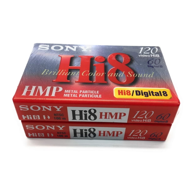 Cinta de vídeo Sony Hi, 8 mm, HMP, partículas metálicas, 120 minutos, paquete de 2