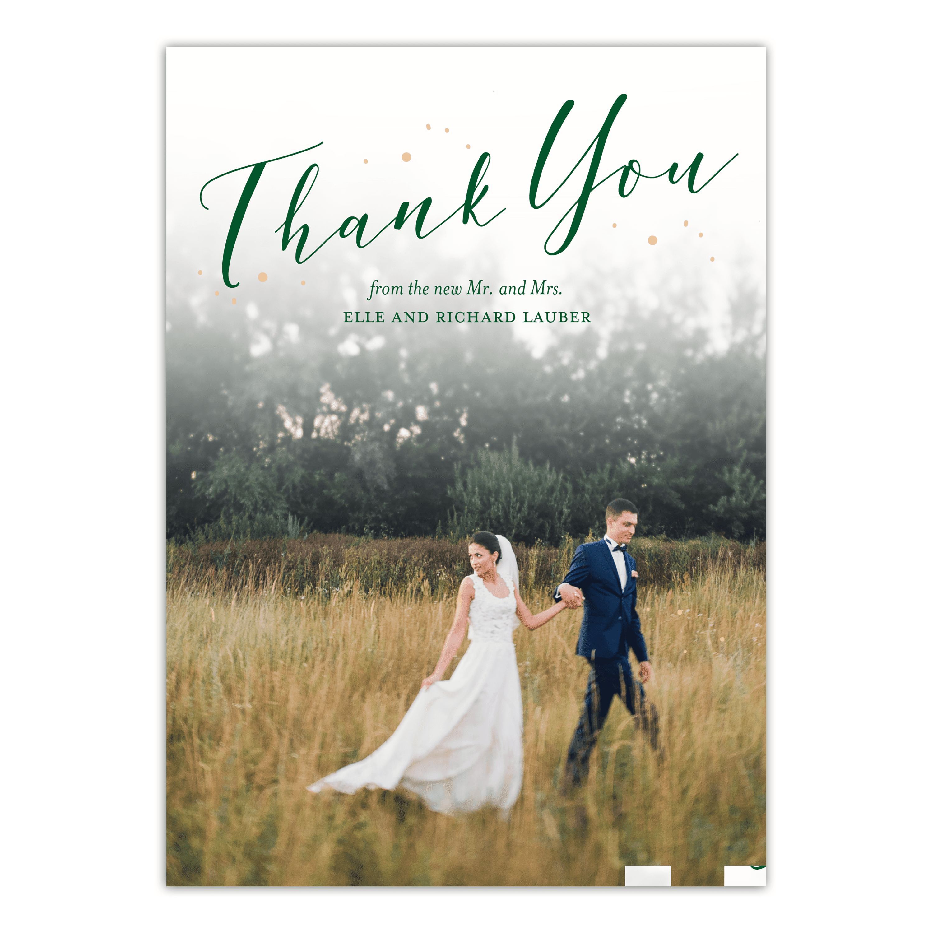 Personalized Wedding Thank You Card Fairytale Flora 5 X 7 Flat Personalized Wedding Thank You Card Fairytale Flora 5 X 7 Flat