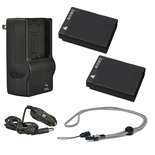 Beschietingen ondernemer Struikelen Panasonic Lumix DMC-TZ10 High Capacity 'Intelligent' Batteries (2 Units) +  AC/DC Travel Charger + Krusell Multidapt Neck Strap (Black Finish) -  Walmart.com