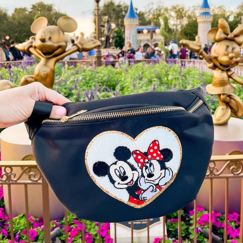 SEWN ON*** Mickey and Minnie Fanny Pack. Quality Heart Fanny Pack