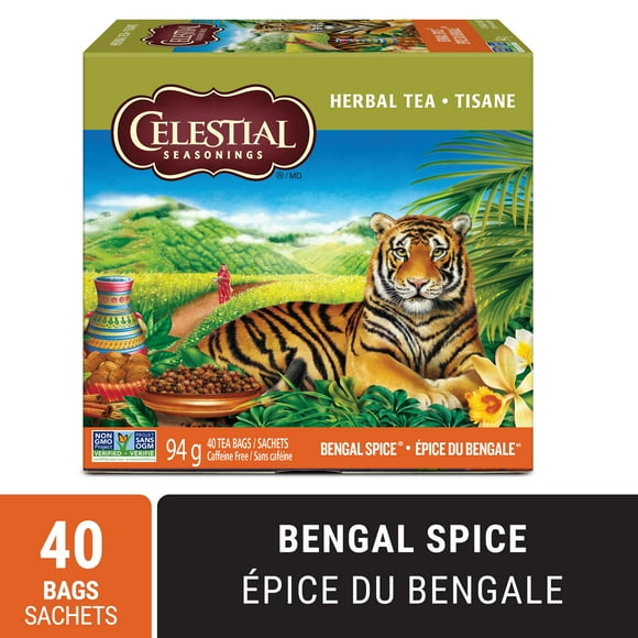 Tisane Bengale Celestial Seasonings, sans caféine 40 unités, à base de plantes