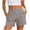 Gray, variant on Women's Solid Color High Waisted Yoga Shorts Tummy Control Athletic Workout Shorts with Pockets Khaki XL(XL)