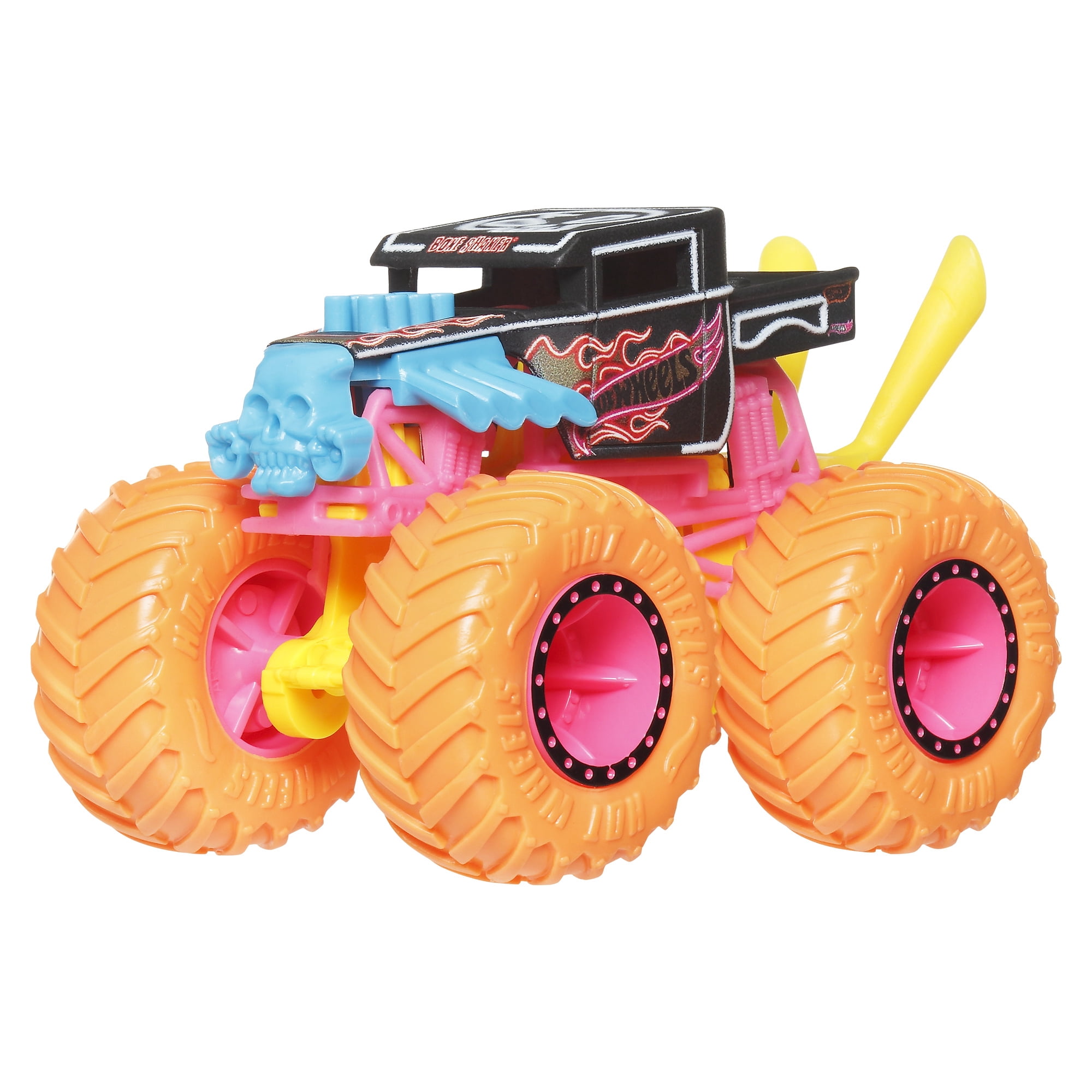 Hot Wheels Monster Trucks Neon Smashers 1:64 Scale Toy Vehicle & Clip-On Accessory (Styles May Vary)
