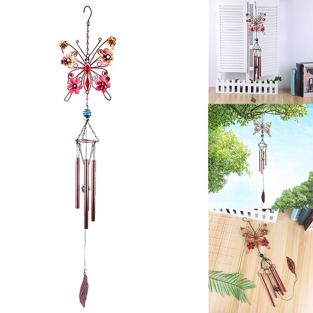 Garden Wind Chime Home Decor Butterfly Yard Ornament Outdoor Small Safe Smooth