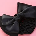thumbnail image 3 of 3 piezas de moño elástico con lazo para el pelo, red con lazo grande, clip de malla para mujeres y niñas, color negro, 3 of 7