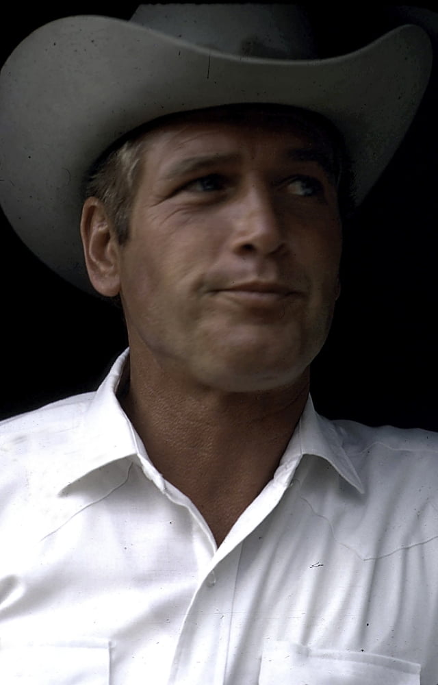 Paul Newman wearing a cowboy hat Photo Print - Walmart.com