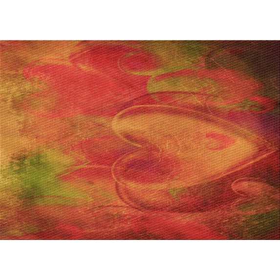 Ahgly Company Machine Washable Indoor Rectangle Transitional Neon Orange Area Rugs, 8' x 10'