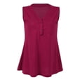 thumbnail image 2 of Camisa Sin Mangas Sin Mangas Del de Las Mujeres Tank Mangas con Cuello en V Camisa Ocasional Más Tamaño Rose 2XL Macarena top sin mangas para mujer, 2 of 8
