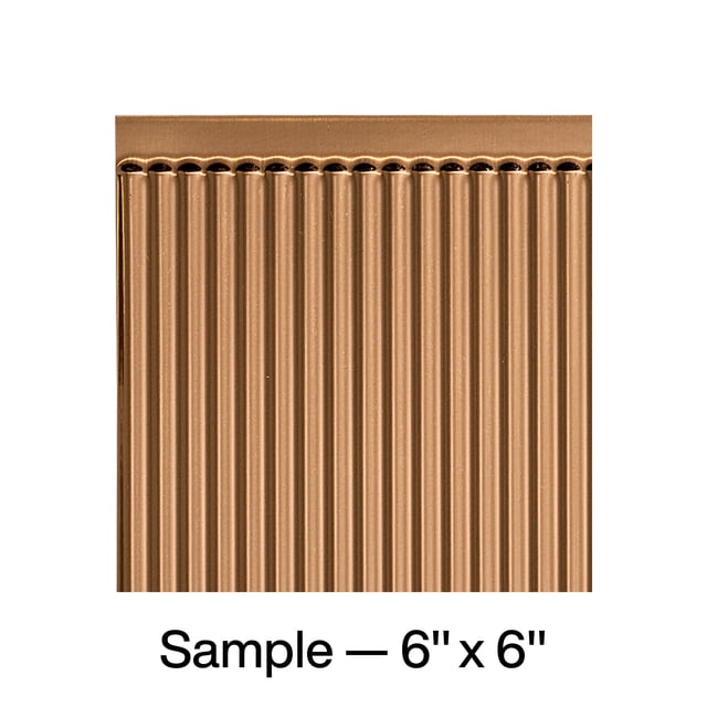 FASÄDE Rib Decorative Vinyl Backsplash Panel in Polished Copper (6X6 Inch Sample)