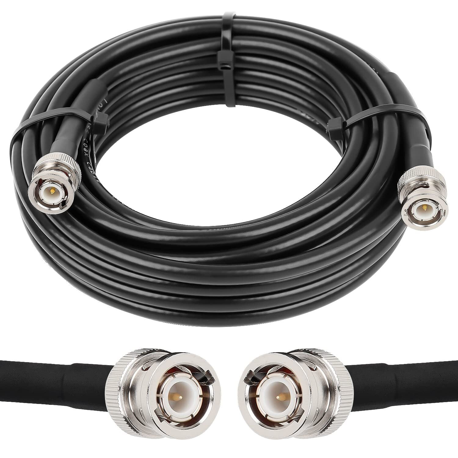 25 ft BNC Male to BNC Male Coaxial Cable 50 Ohm MOOKEERF RG8X Coax