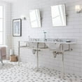 thumbnail image 6 of Water Creation Embassy 72" Double Brass Wash Stand - Polished Nickel/White, 6 of 6