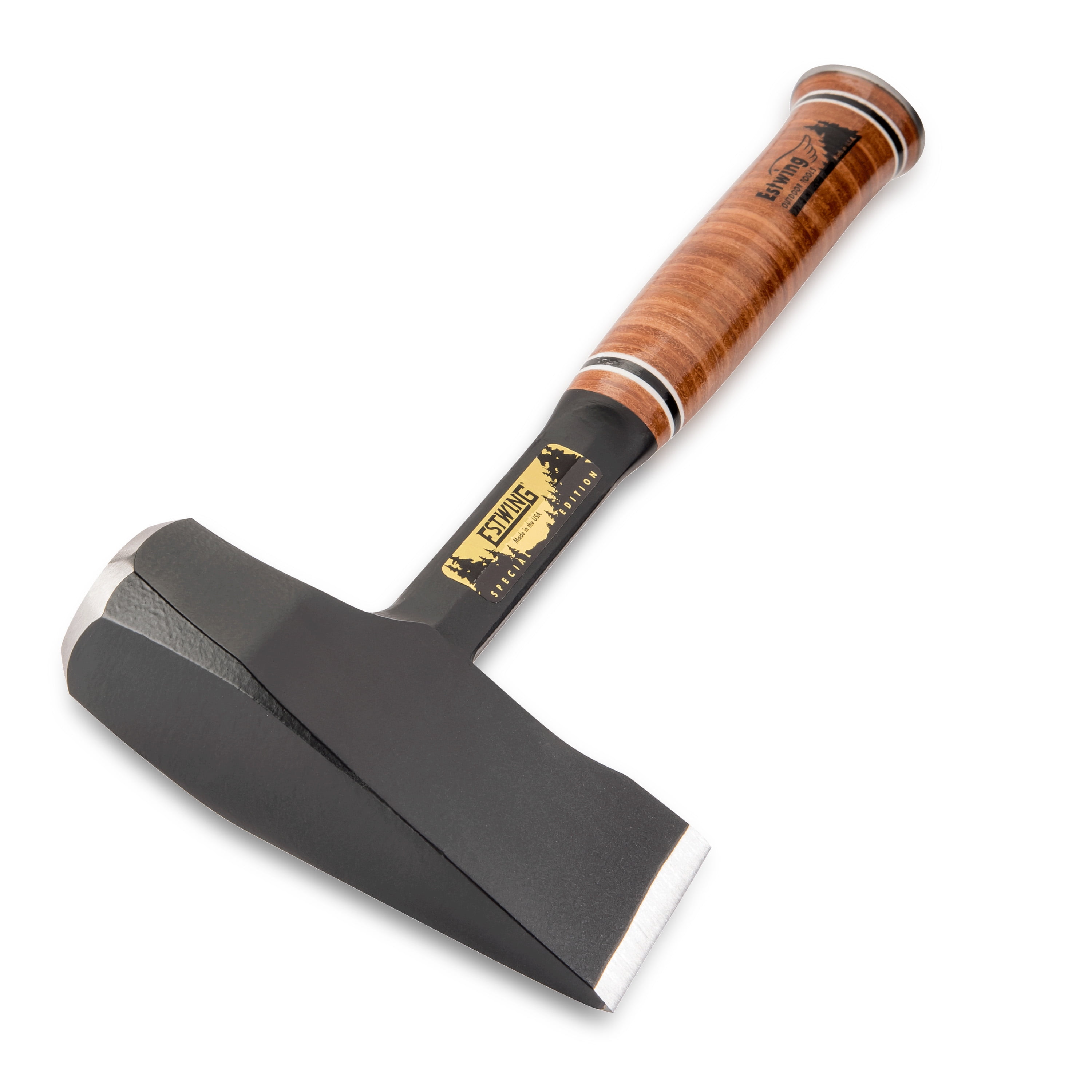 ESTWING Special Edition Fireside Friend Axe - Leather 14" Wood Splitting Maul with Forged Steel Construction & Genuine Leather Grip - EFF4SE