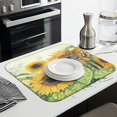 thumbnail image 3 of Sunflower Dish Drying Mat for Kitchen Sink Area, Microfiber Absorbent Counter Pad, Foldable Floral Dish Rack Mat for Daily Use, 16x18 Inch, 3 of 6