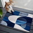 thumbnail image 3 of 2x3 Ft Entryway Area Rug, Navy Blue Boho Kitchen Rug Runner Washable Floor Mat, White Circle Abstract Art Non Slip Indoor Door Mat Throw Carpet for Bathroom Living Room Bedroom, 3 of 8