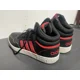 thumbnail image 4 of Size 10.5 - Adi - das Hoops 3.0 Mid Black Scarlet, 4 of 6