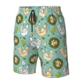 thumbnail image 6 of Uemuo Chicken Laying Eggs Pattern Men's Swim Trunks Hawaiian Beach Bathing Suit Swimsuits Beach Quick-Dry Shorts with Pockets-Large, 6 of 9