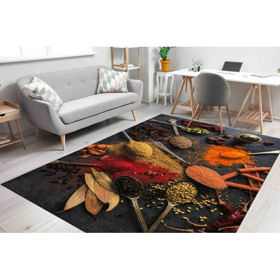 Spices Rugs, Kitchen Rugs, Colorful Rugs, Modern Rug, Dinning Room Rug, Classic Rug, Gift Soft Rug, Bedroom Rug, 3D Printeds Rug, Door Mat, 2.6'x4' - 80x120 cm