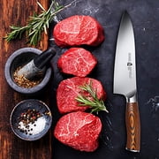 TUO Chef Knife- Kitchen Chef’s Knife - High Carbon German Stainless Steel Cutlery - Rust Resistant - Pakkawood Handle - Luxurious Gift Box Included - 7” - Fiery Phoenix Series