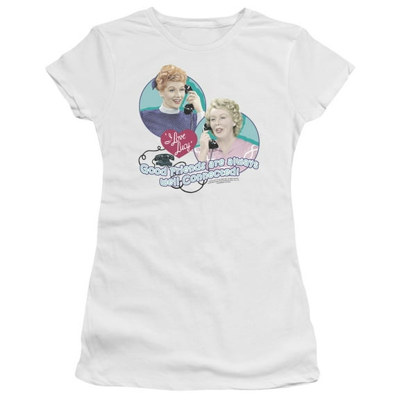 I Love Lucy Always Connected S/S Junior Women's T-Shirt Sheer White