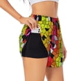 thumbnail image 1 of Balery Colorful Tie Dye Stained Glass 1 Pantalones cortos deportivos para mujer con forro y dos bolsillos, elásticos, para entrenamiento, gimnasio, yoga-XX-Large, 1 of 7