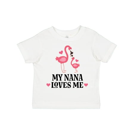 

Inktastic Nana Loves Me Girl Flamingo Gift Toddler Toddler Girl T-Shirt