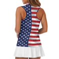 thumbnail image 5 of Whosucclay The American flag Golf Shirts for Women for Womens, Stretchy Zip Up Shirts Breathable Women's Sleeveless Golf Shirts for Fitness Outdoor Sports Running, 5 of 7