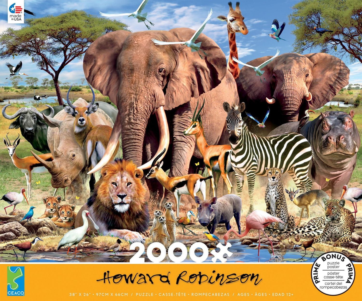 Ceaco Howard Robinson 2000 pièces Puzzle Plaines africaines