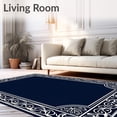 thumbnail image 2 of ODIKA 8'x10' Machine Washable Non-Slip Area Rug, Elegant Interlocking Border with Ornate Flourish Accents High Traffic Rug with Pad, Blue, 461303, 2 of 8