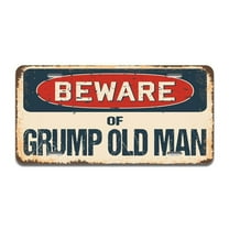 Beware of Grump Old Man Aluminum License Plate