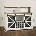 thumbnail image 7 of Resenkos 55" Illuminated Coffee and Wine Bar Cabinet with Farmhouse Design, Includes Integrated Racks for Wine Bottles and Glassware, White, 7 of 7