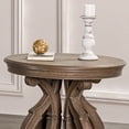 thumbnail image 3 of Furniture of America Wilster Traditional Pedestal Solid Wood 27-inch Round Indoor End Table, Weathered Oak, 3 of 5