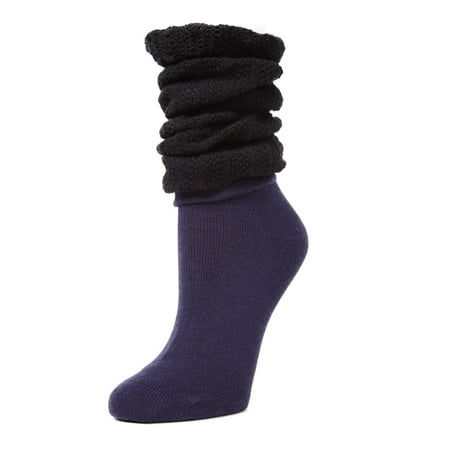 

MeMoi Linear Scrunch Cotton Blend Crew Socks - Womens - Female