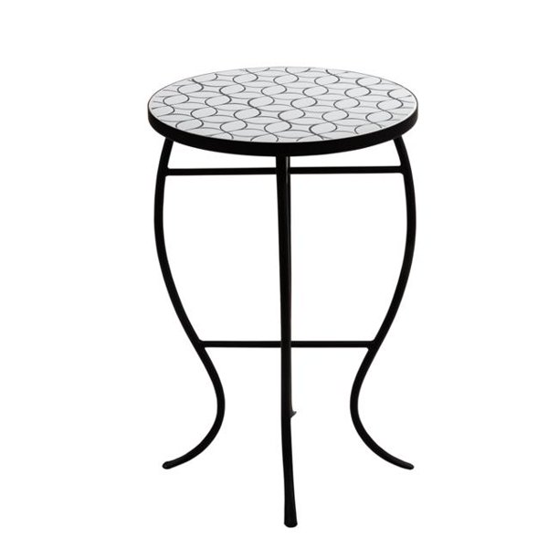 Patterned Tile Up Stand Home View Design 21754 21 in. Round Tile Ceramic Butterfly Line Art ...