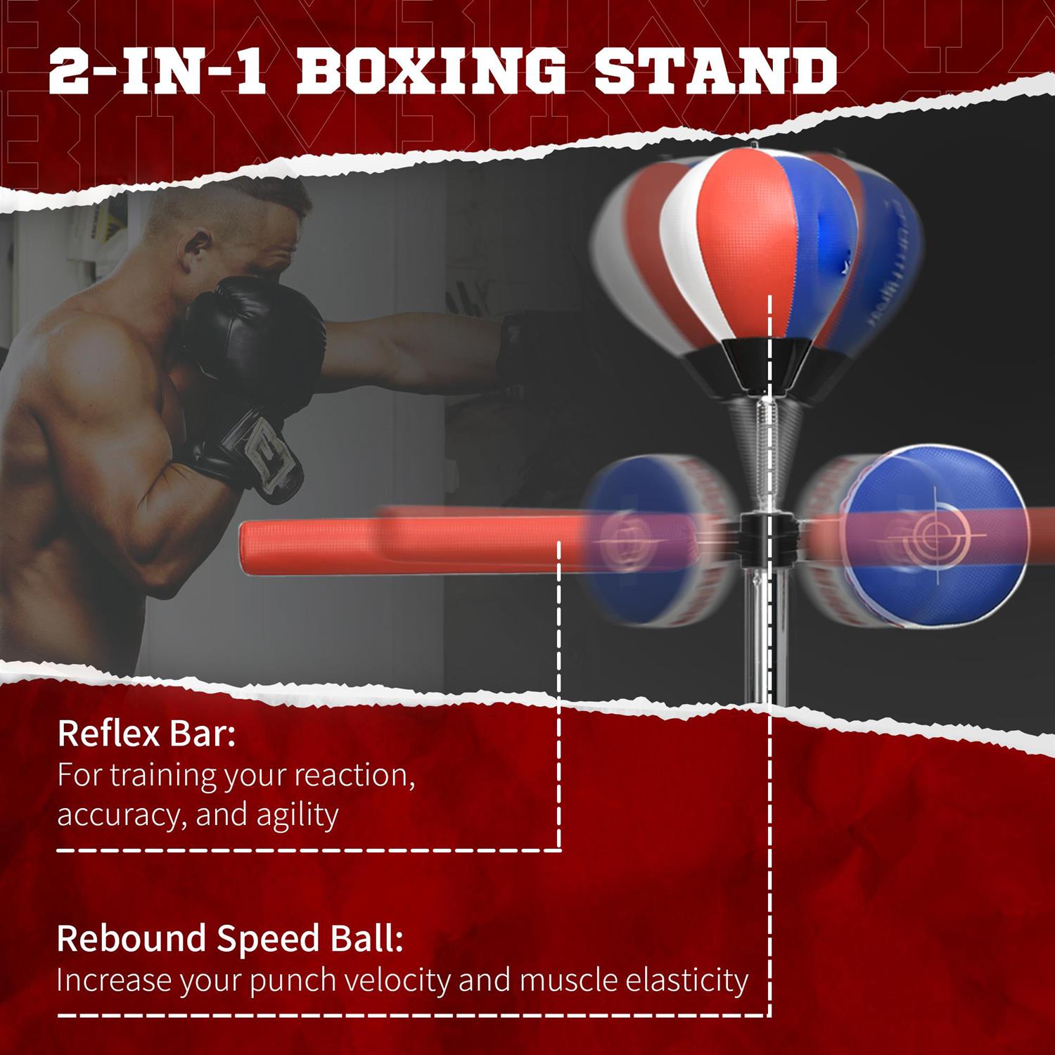 Demifill Freestanding Punching Bag with Stand - 64-81" Adjustable Height, Suction Cup Base, Suitable for Teens & Adults