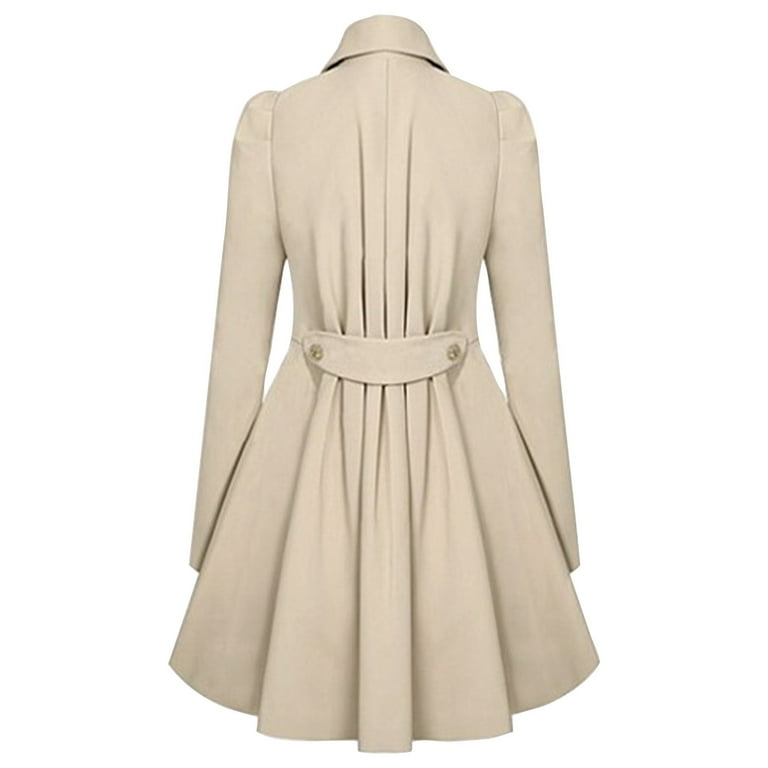 2DXuixsh Winter Jacket Women's Trench Coat Notch Lapel