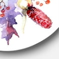 thumbnail image 3 of Designart 'Bouquet With Berries and Wildglowers' Traditional Circle Metal Wall Art 11x11 - Disc of 11, 3 of 5