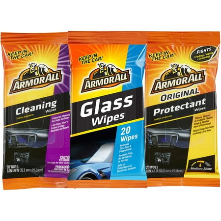 Armor All Original Protectant Wipes Automotive Cleaners, 20 Count