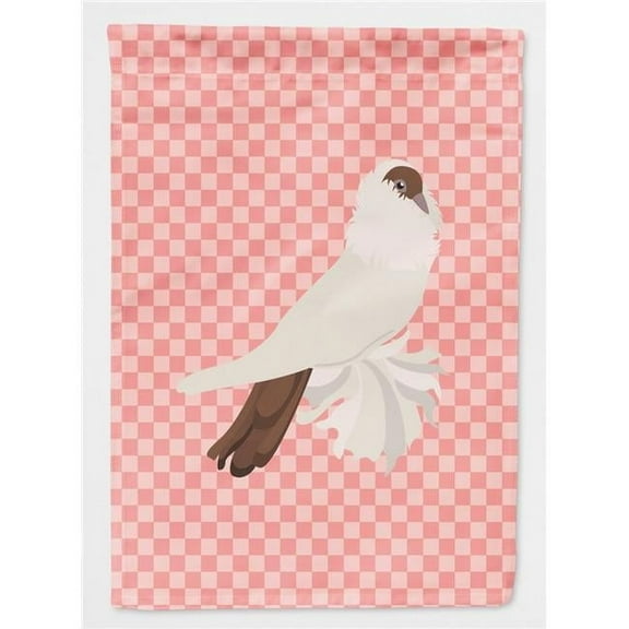 Carolines Treasures BB7944GF German Helmet Pigeon Pink Check Garden Flag