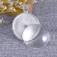 thumbnail image 2 of ifundom 20 Set Round Bezel Pendant Trays with Glass Dome Tiles 25 mm Blanks Cameo Bezel Settings (Silver), 2 of 5