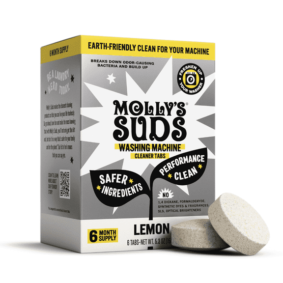 Molly's Suds Washing Machine Cleaner | Removes Odors & Grime (Citrus - 6 Tablets)